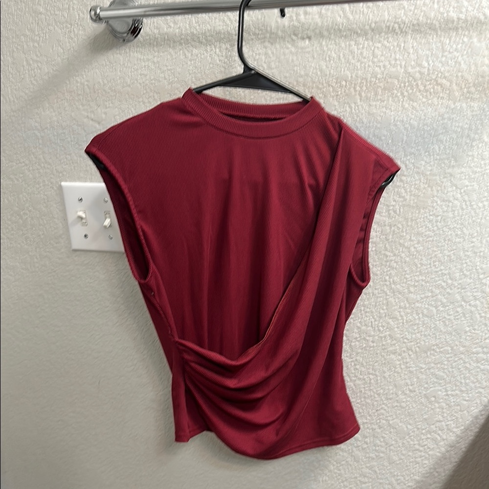 Elegant Red Sleeveless Top